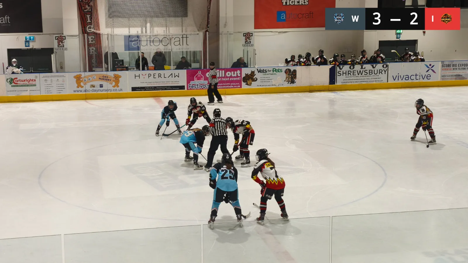 YouTube viewer output showing a hockey game with the scoreboard overlay as seen on a TV